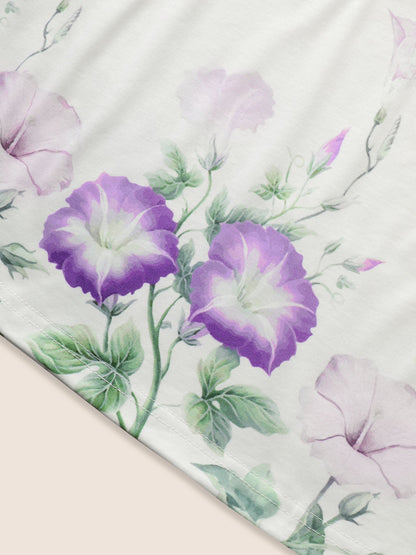 Floral Pleated Button Detail Loungewear Set