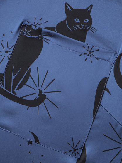 Cats Pockets Stretchy Print Co-ord Set