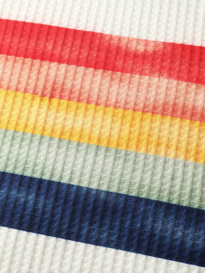 Rainbow Stripes Textured T-Shirt