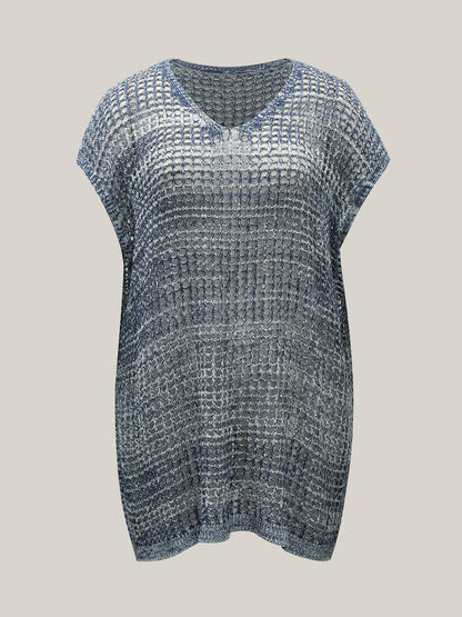 Color Contrast Cut-Out Swim Cover-Up