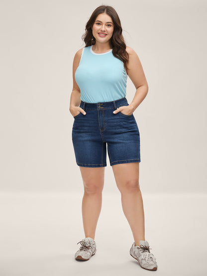 Classic Straight-Leg Denim Shorts