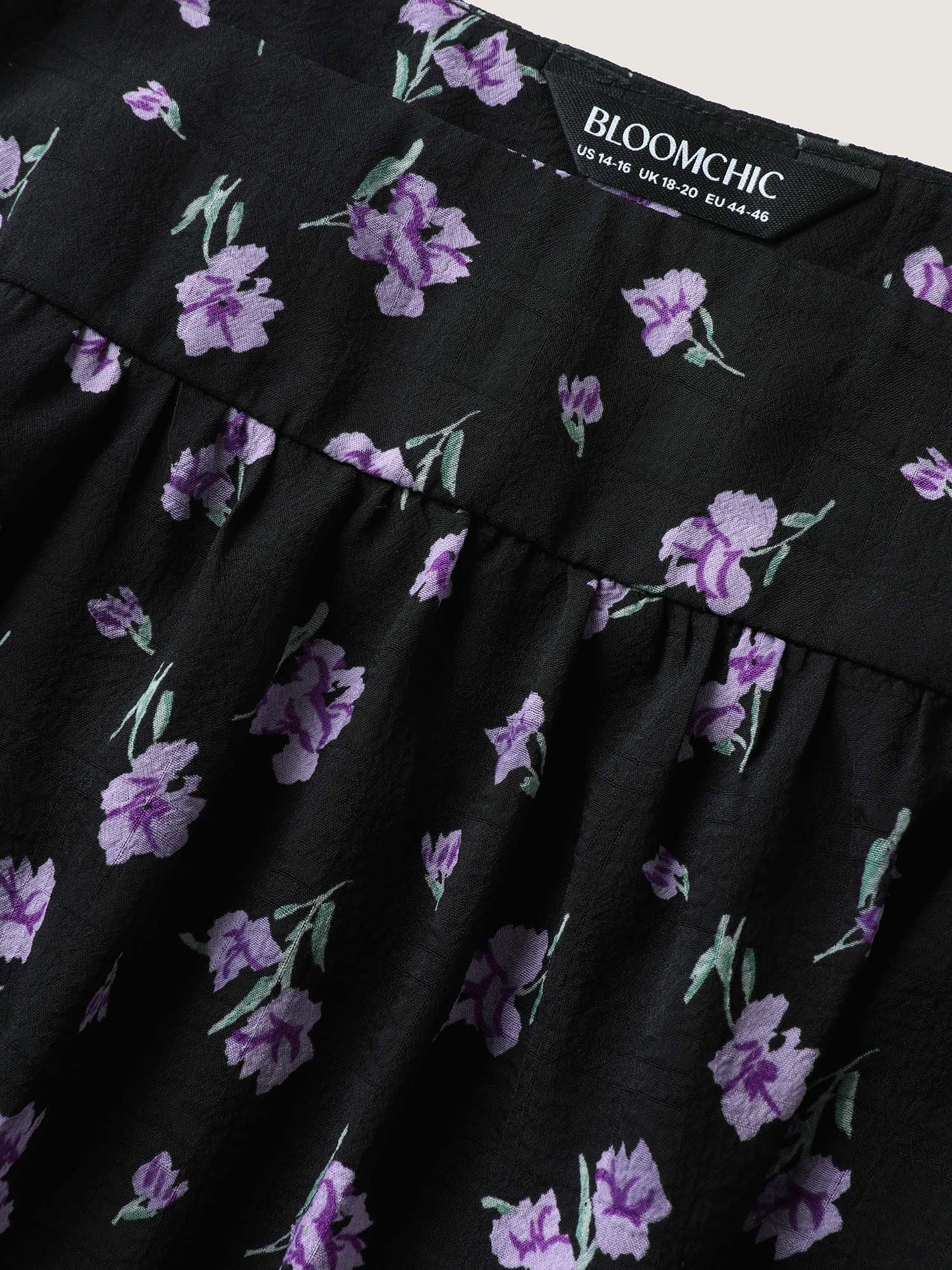 Floral Fiesta Pleated Square Neck Blouse