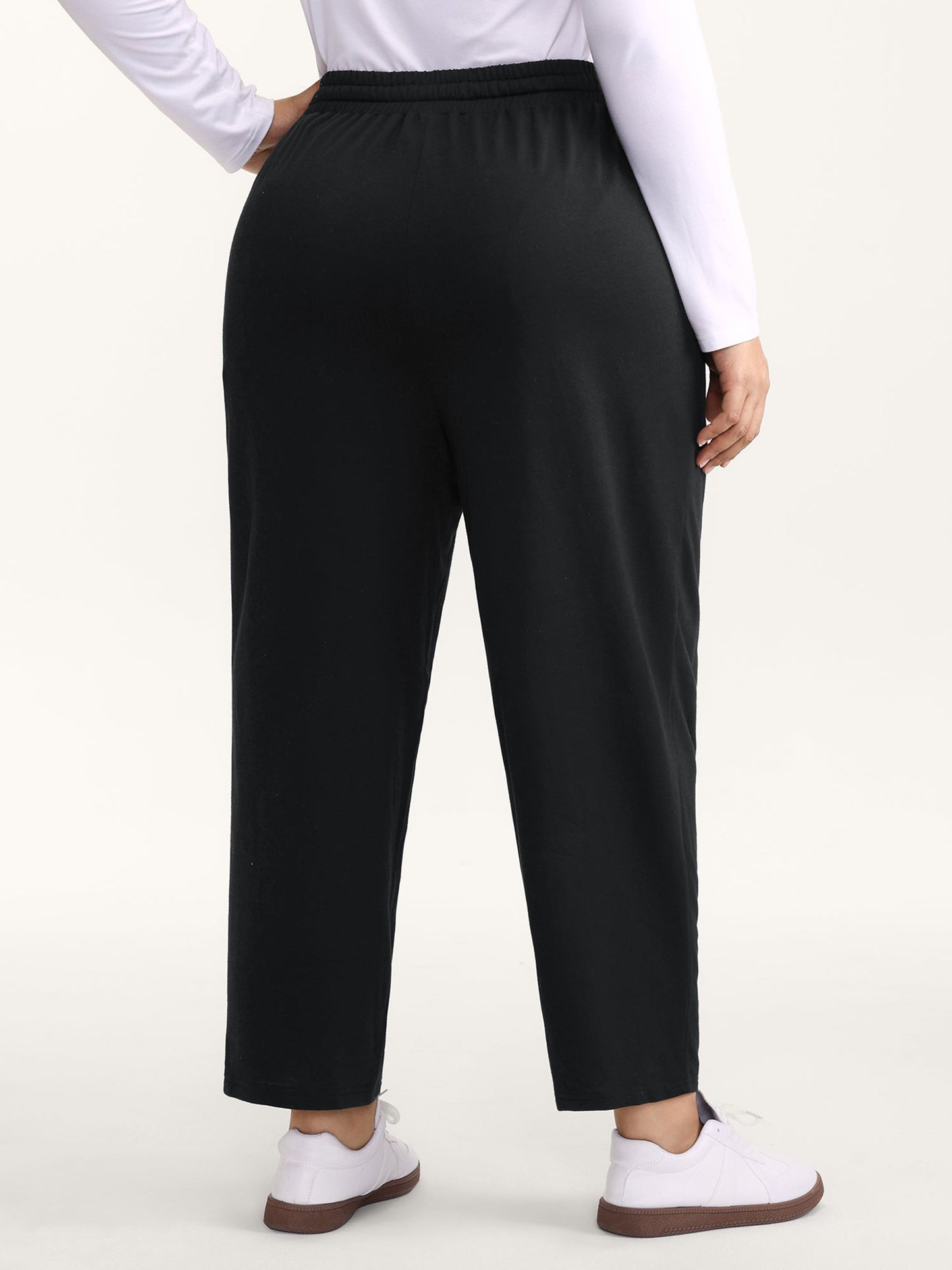 Drawstring Waist Straight-Leg Pants