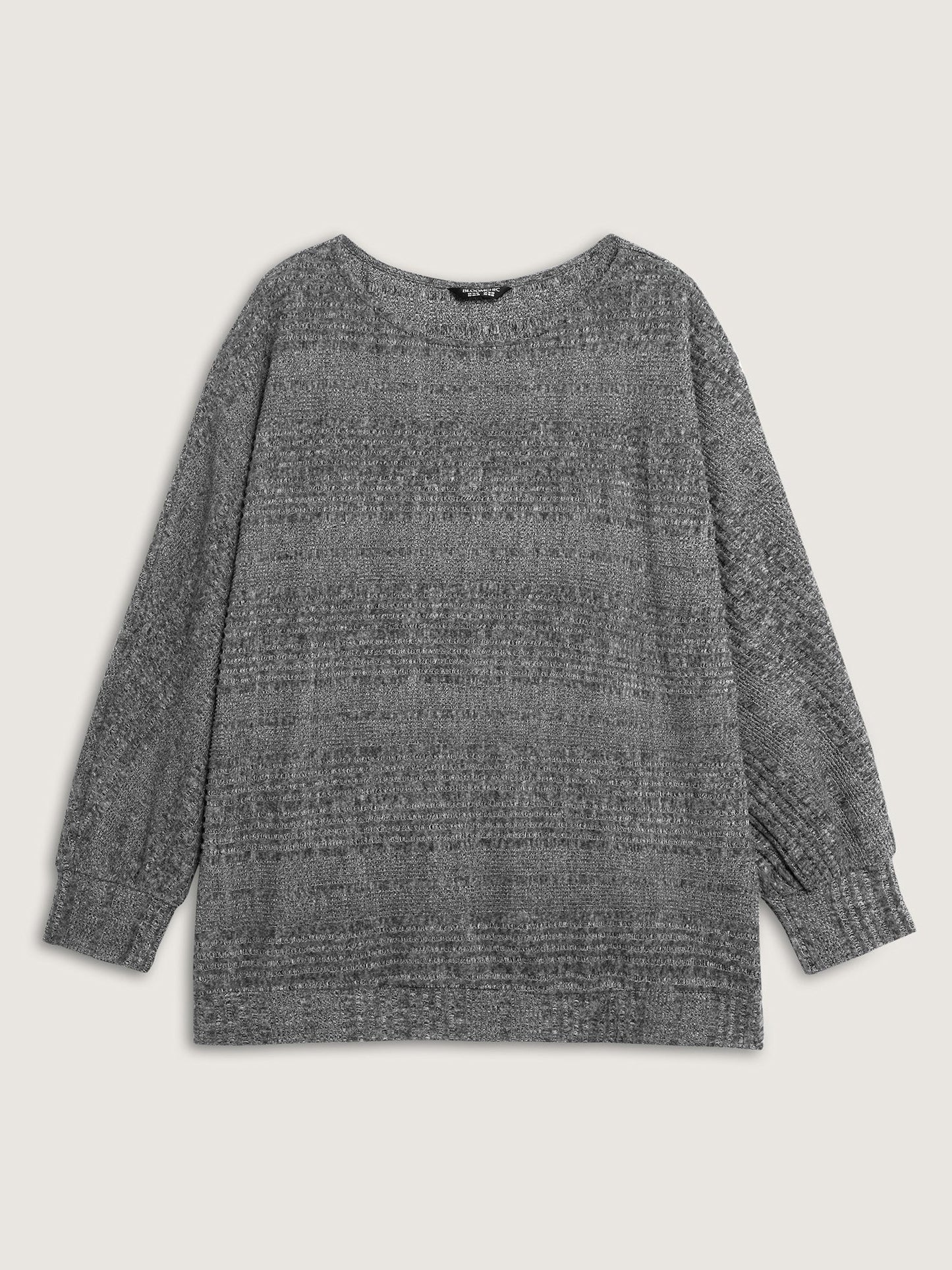 Stretchy Stripe Knit Raglan Sleeve Sweatshirt