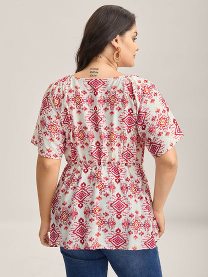 Floral Neck-Tie Babydoll Top