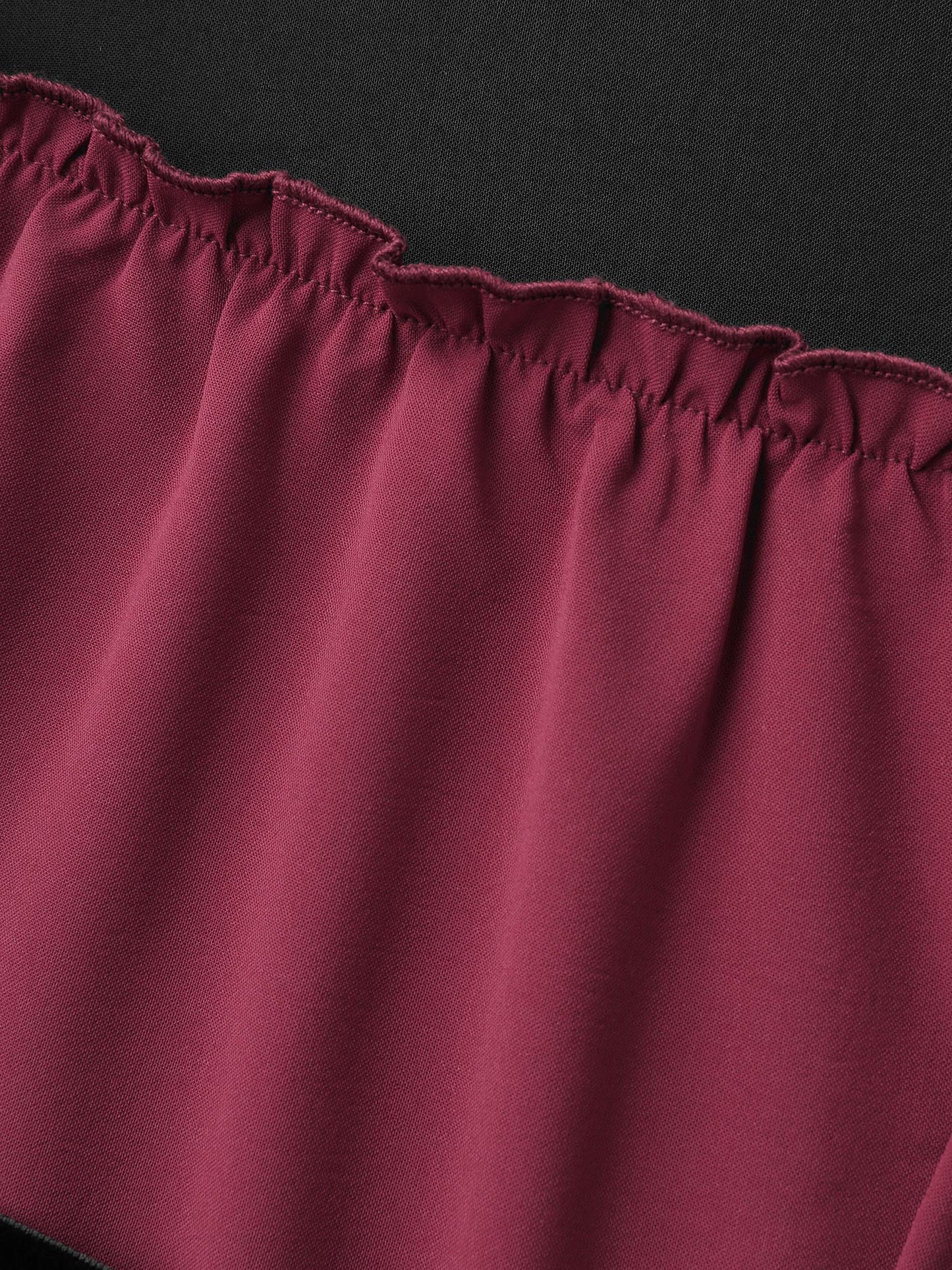 Color Contrast Cinched-Waist Knit Top
