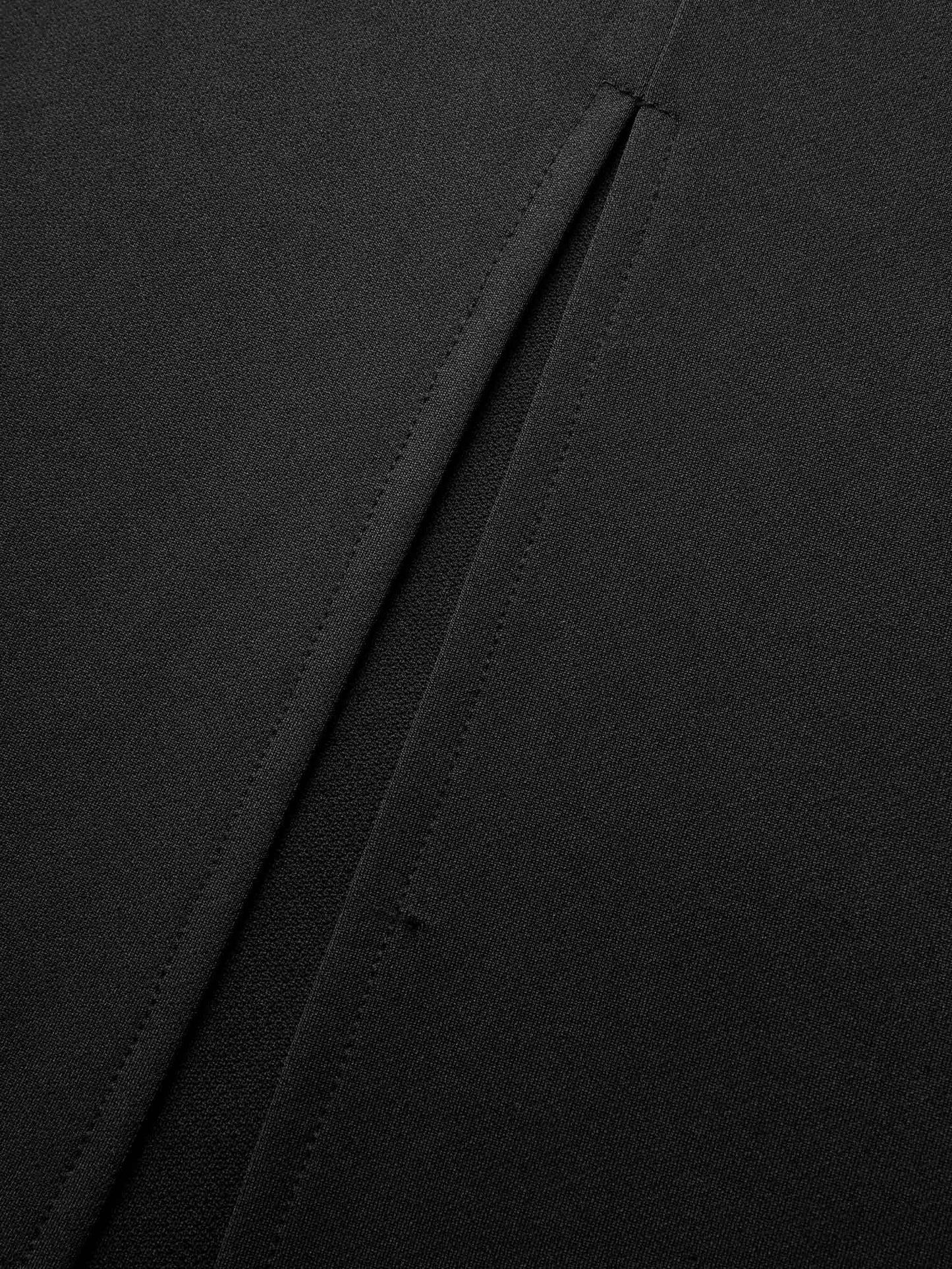 Round Neck Button Detail Split Hem Dress