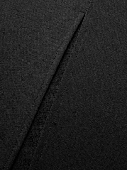 Round Neck Button Detail Split Hem Dress