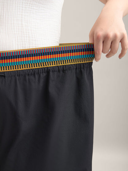 Colorful Thread Waist Wide-Leg Shorts