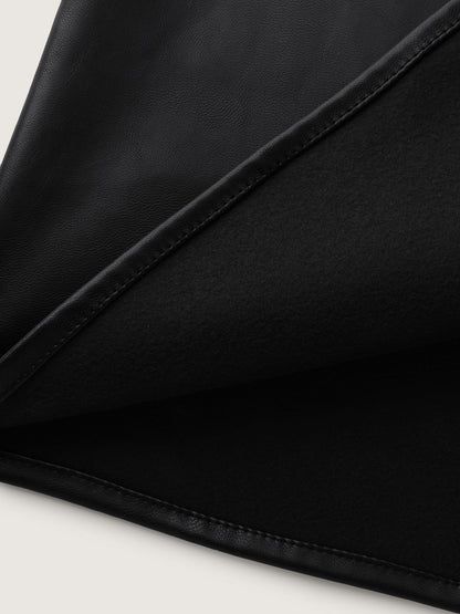 Leather V-Neck Sleeveless Sheath Dress