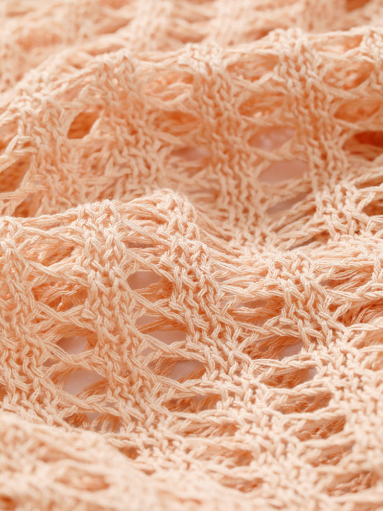 UltraCool Solid Hollow Out Batwing Sleeve Pullover