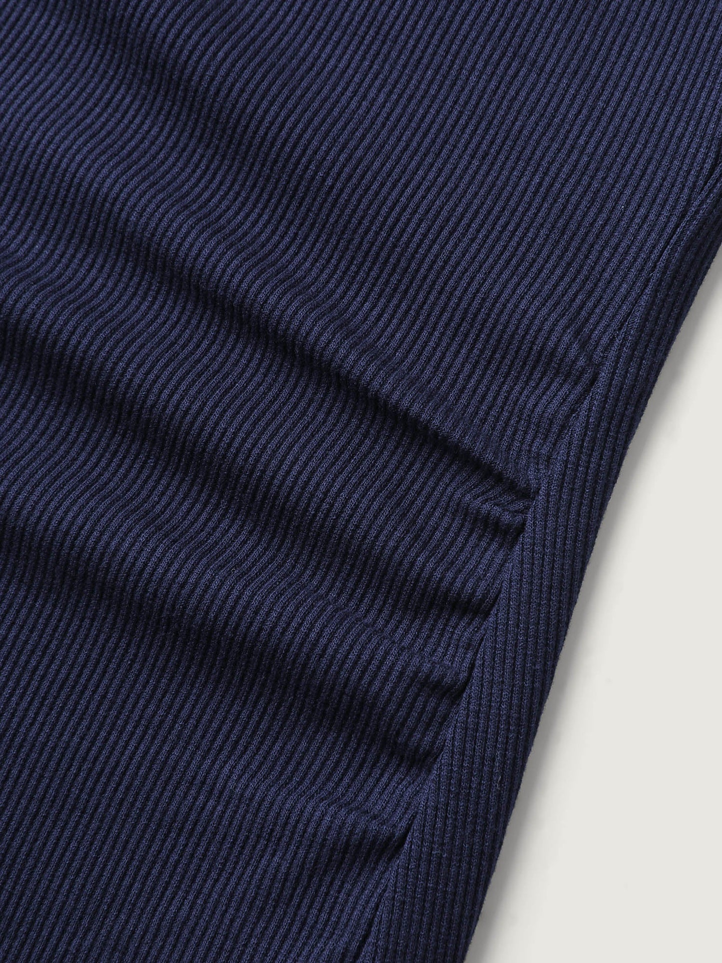 Ribbed High Stretch Split Neck T-Shirt
