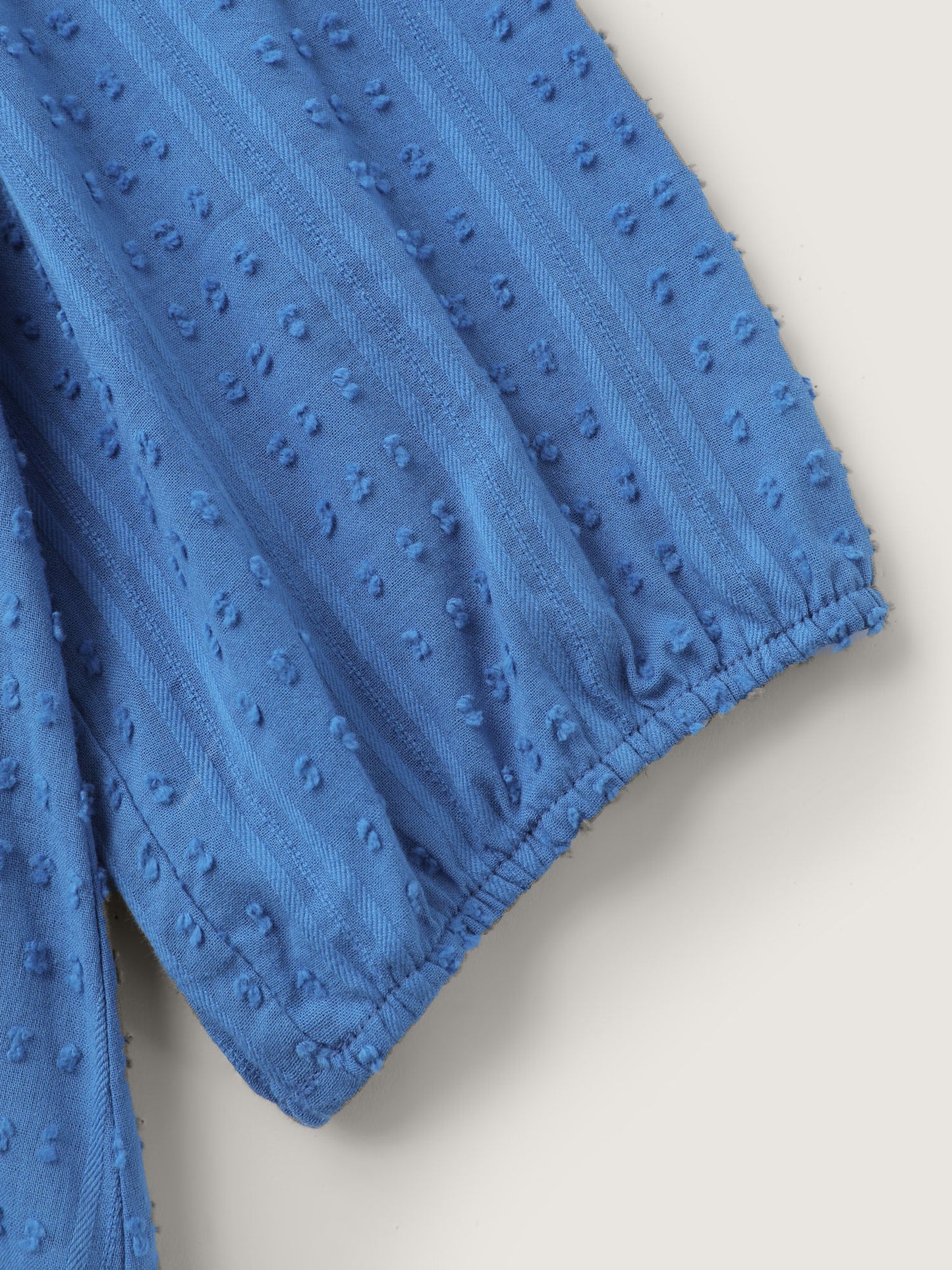 Textured Pleated Notched Neckline Blouse