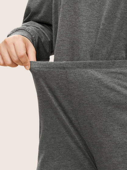 Plain Elastic Waist Sleep Bottoms