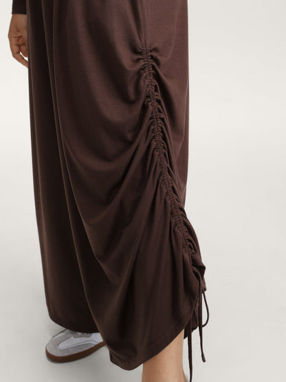 Easy peezy Stretchy Cross-Wrap Drawstring Hem Jumpsuit