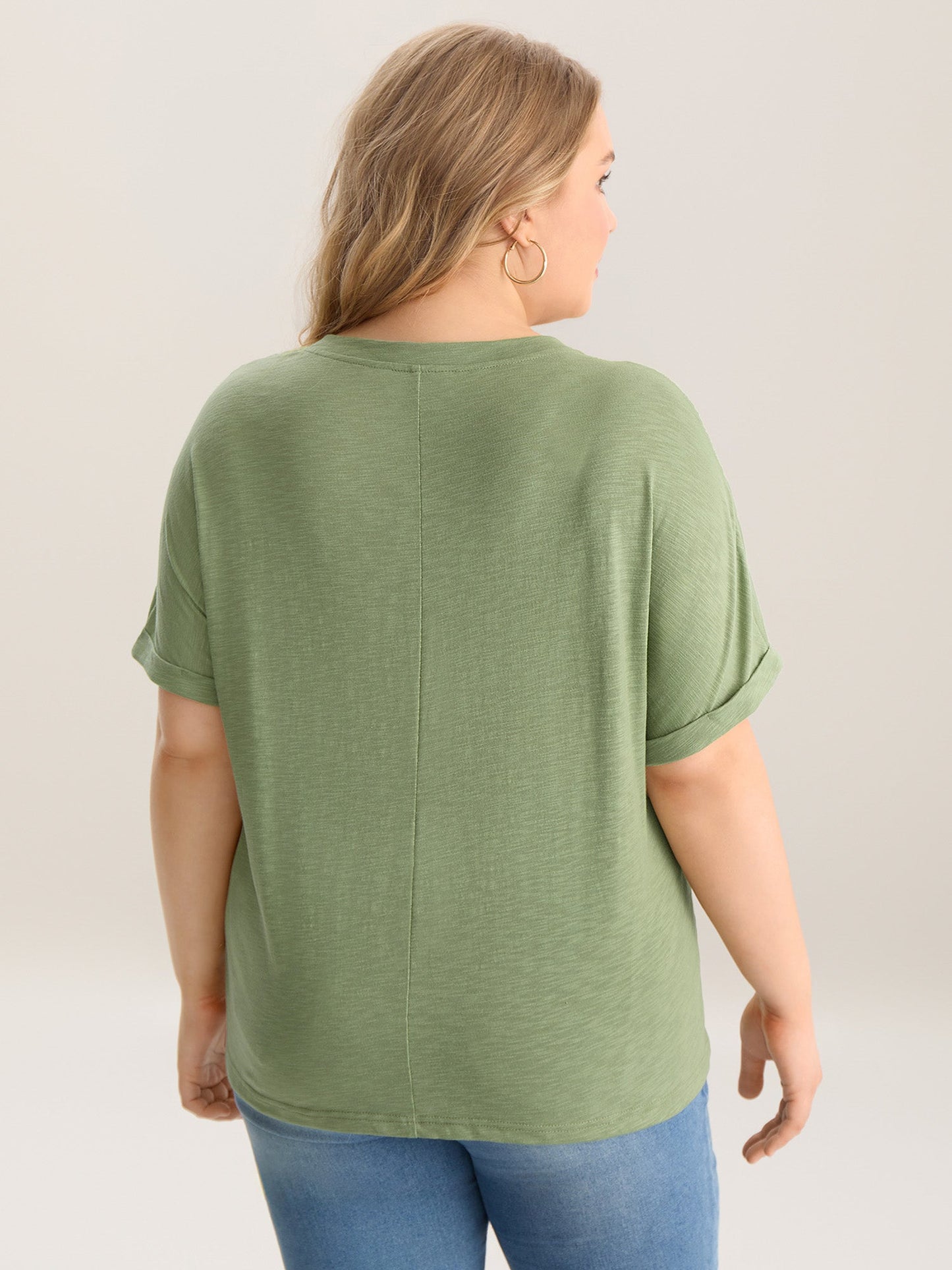 Bamboo Fabric Lace Trim Flowy T-Shirt
