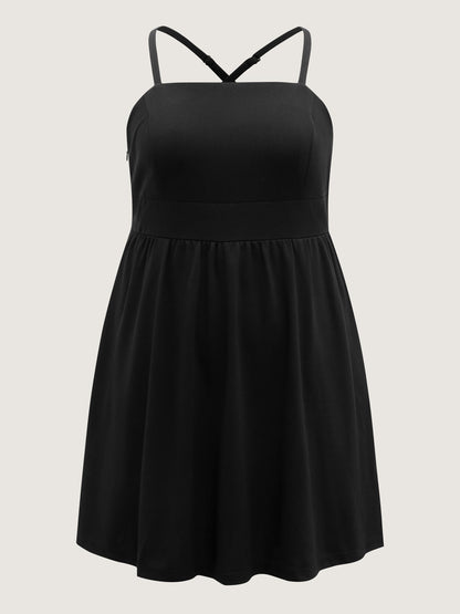 2-in-1 Adjustable Straps Mini Dress