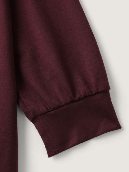 Half Zipper Adjustable Solid Sweatshirt