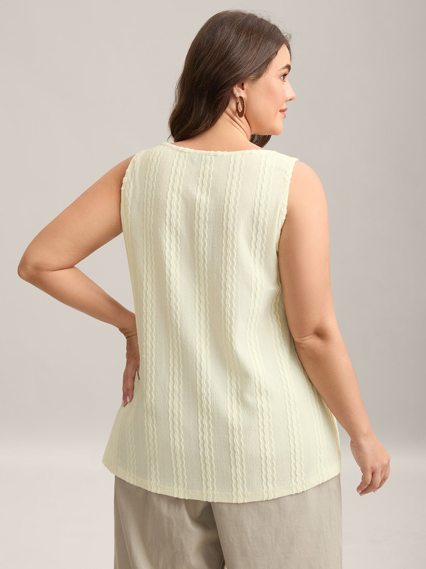Textured Metal Ring Sheer Tank Top