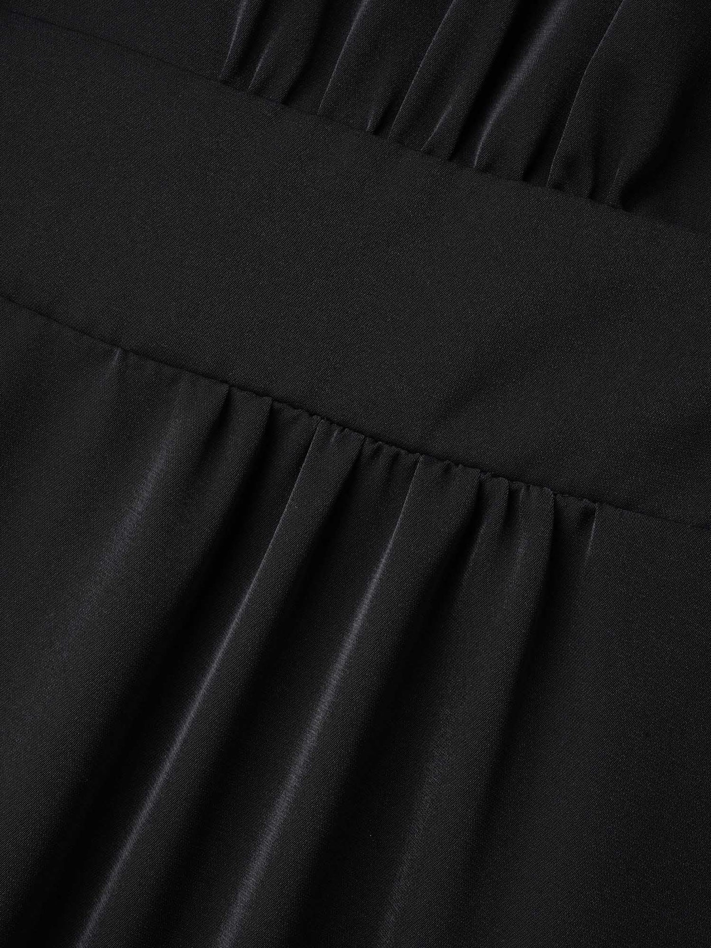 V-Neck Stretchy-Waist Button Flared Blouse